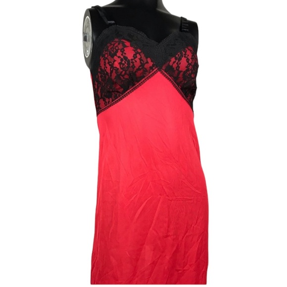 Vintage Western Maid Lace Slip 32 XS- SM Red Black - Picture 6 of 8